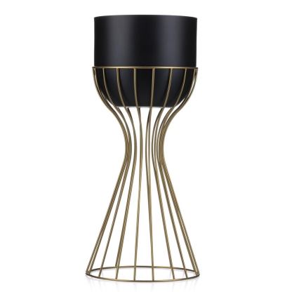 Metallinen kukkaruukku LOFT 46x20 cm kulta/musta