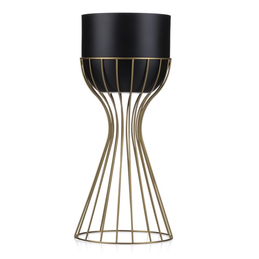 Metallinen kukkaruukku LOFT 46x20 cm kulta/musta