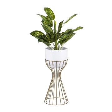 Metallinen kukkaruukku LOFT 46x20 cm kulta/valkoinen