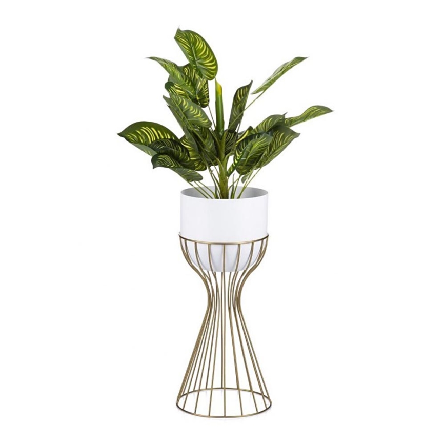Metallinen kukkaruukku LOFT 46x20 cm kulta/valkoinen
