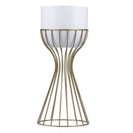 Metallinen kukkaruukku LOFT 46x20 cm kulta/valkoinen