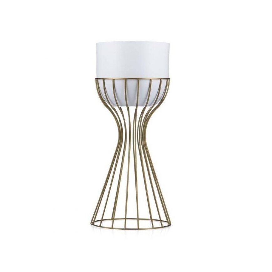 Metallinen kukkaruukku LOFT 46x20 cm kulta/valkoinen