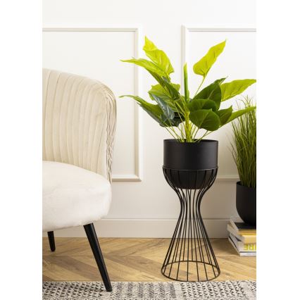 Metallinen kukkaruukku LOFT 46x20 cm musta