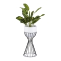 Metallinen kukkaruukku LOFT 46x20 cm musta/valkoinen