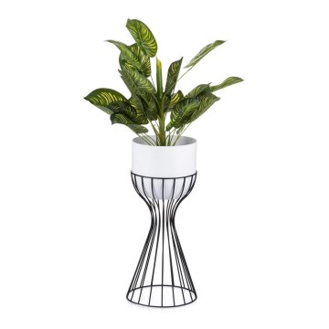 Metallinen kukkaruukku LOFT 46x20 cm musta/valkoinen