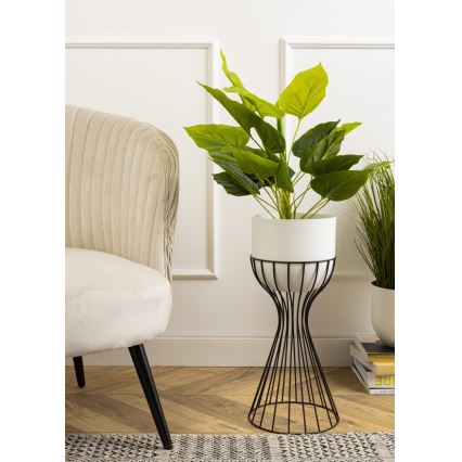 Metallinen kukkaruukku LOFT 46x20 cm musta/valkoinen