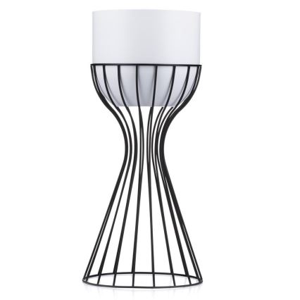 Metallinen kukkaruukku LOFT 46x20 cm musta/valkoinen