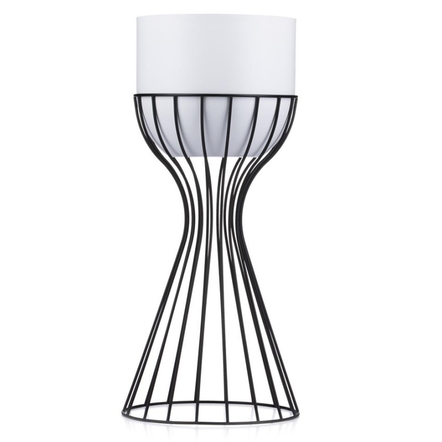 Metallinen kukkaruukku LOFT 46x20 cm musta/valkoinen