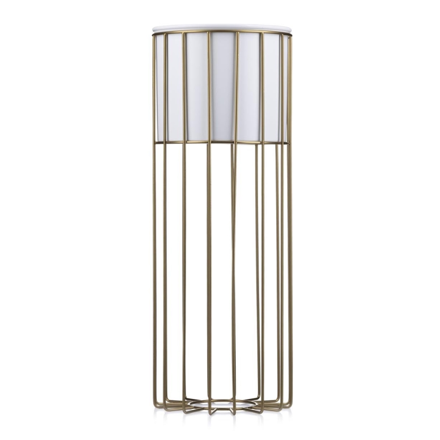 Metallinen kukkaruukku LOFT 55x20 cm kulta/valkoinen