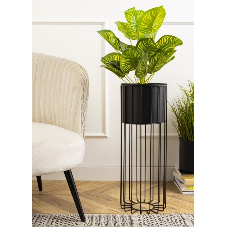 Metallinen kukkaruukku LOFT 55x20 cm musta