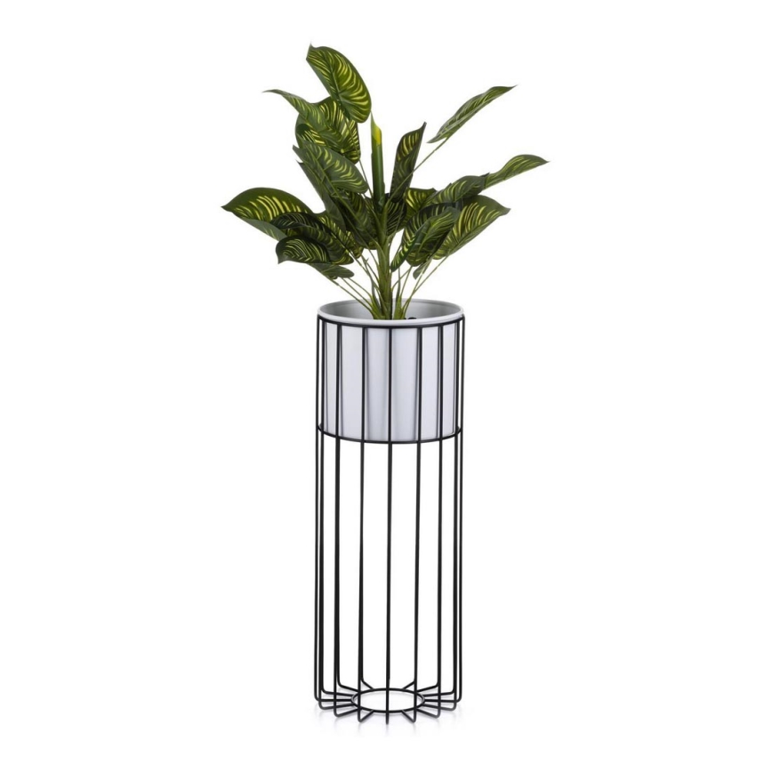 Metallinen kukkaruukku LOFT 55x20 cm musta/valkoinen