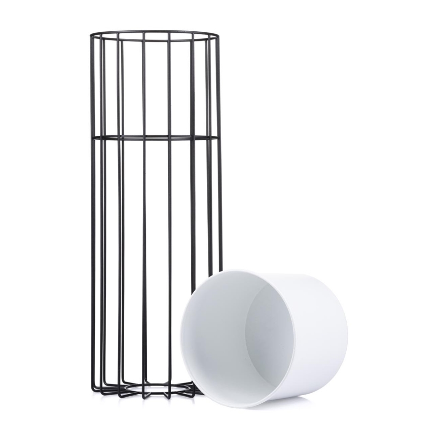 Metallinen kukkaruukku LOFT 55x20 cm musta/valkoinen