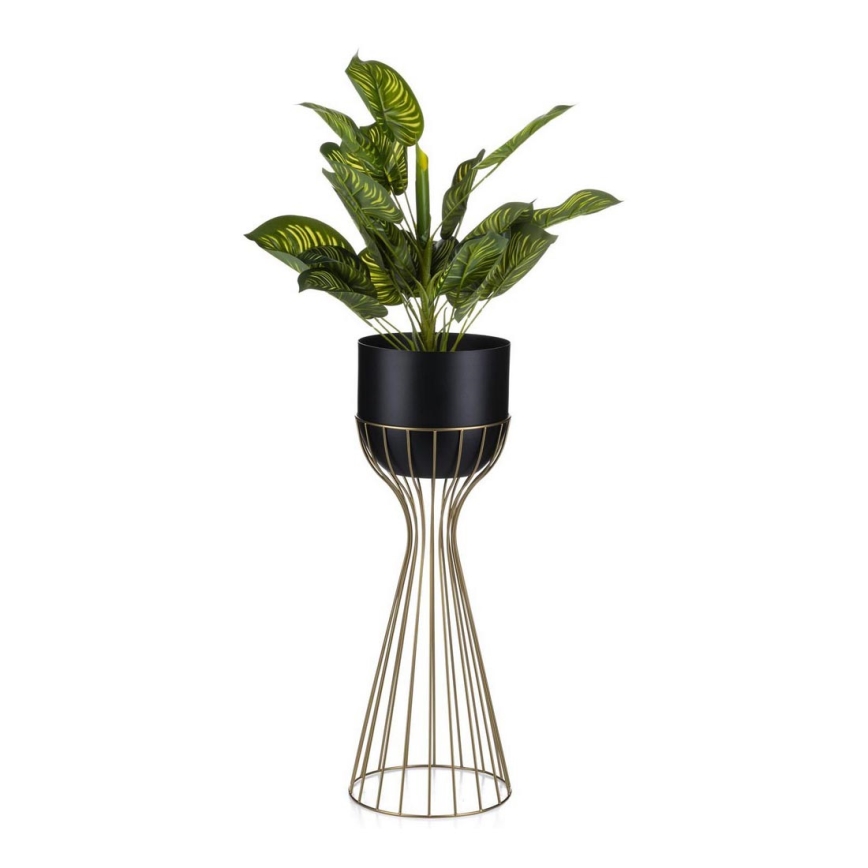 Metallinen kukkaruukku LOFT 56x20 cm kulta/musta
