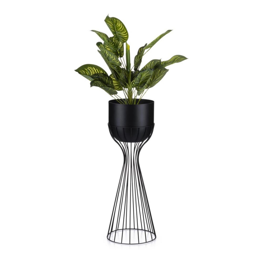 Metallinen kukkaruukku LOFT 56x20 cm musta
