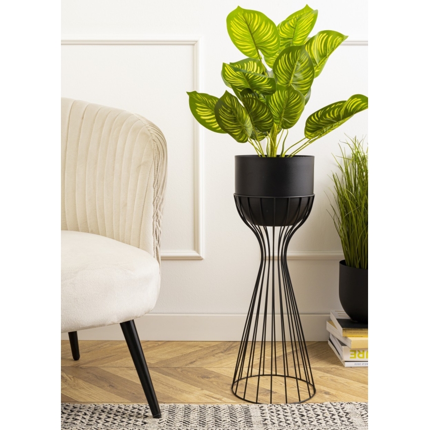 Metallinen kukkaruukku LOFT 56x20 cm musta