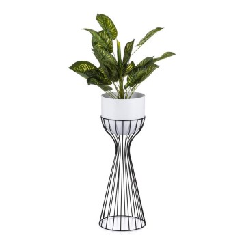 Metallinen kukkaruukku LOFT 56x20 cm musta/valkoinen