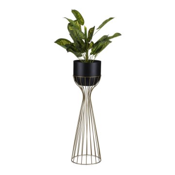 Metallinen kukkaruukku LOFT 68x20 cm kulta/musta