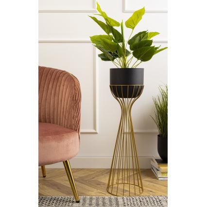 Metallinen kukkaruukku LOFT 68x20 cm kulta/musta