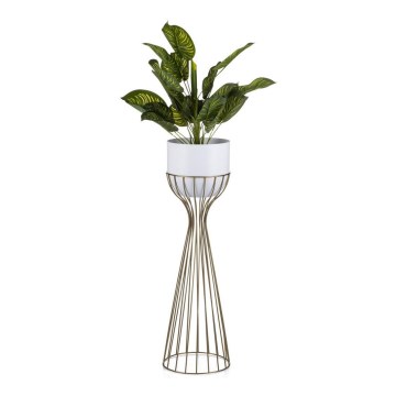 Metallinen kukkaruukku LOFT 68x20 cm kulta/valkoinen