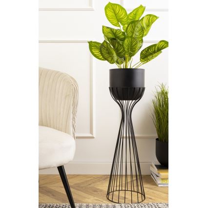 Metallinen kukkaruukku LOFT 68x20 cm musta