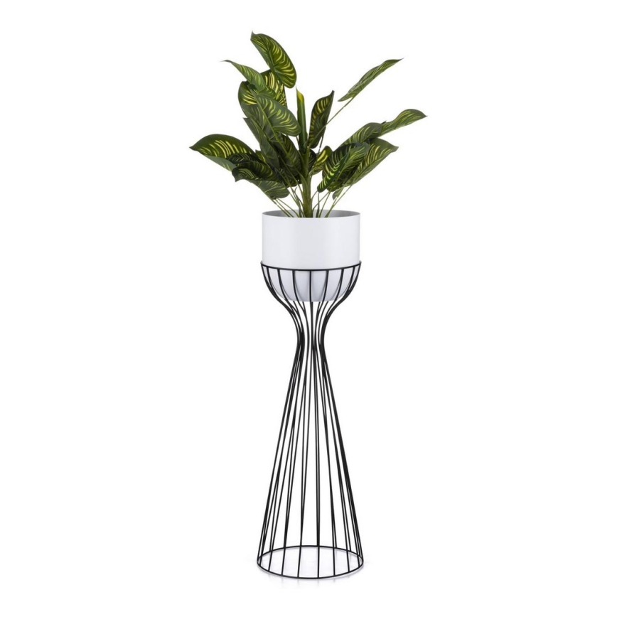 Metallinen kukkaruukku LOFT 68x20 cm musta/valkoinen