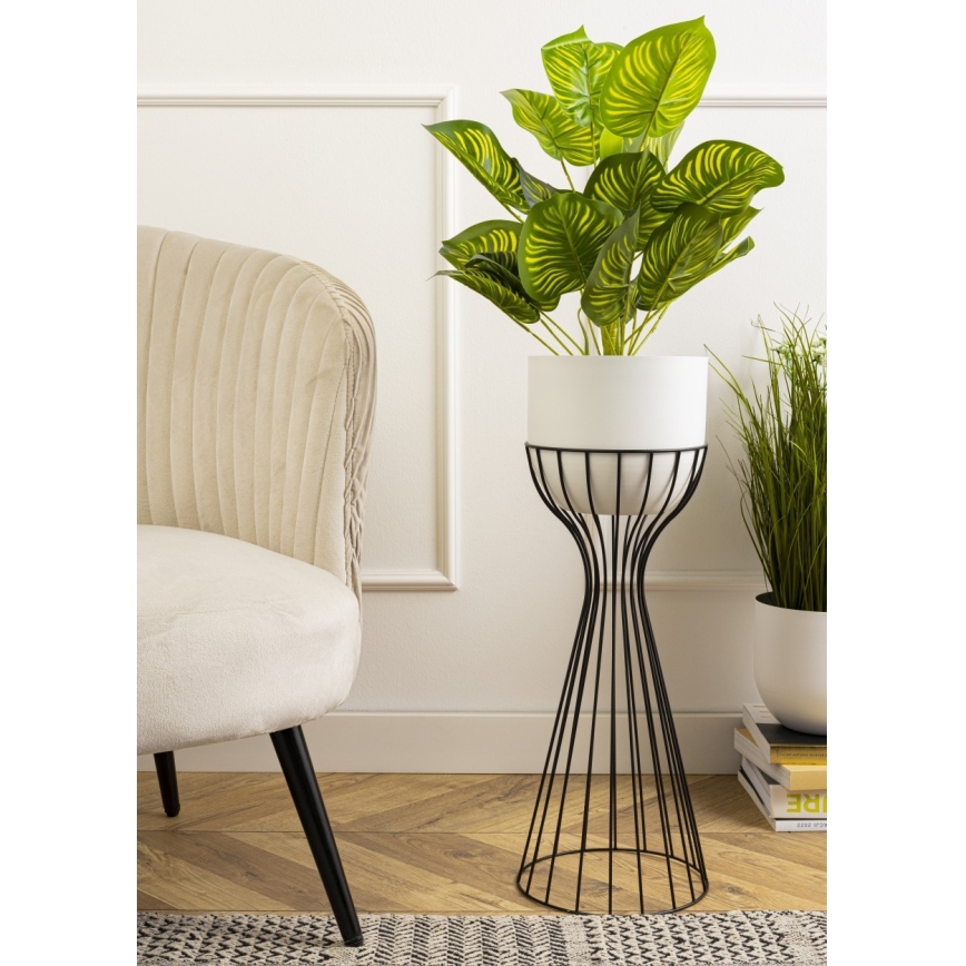 Metallinen kukkaruukku LOFT 68x20 cm musta/valkoinen