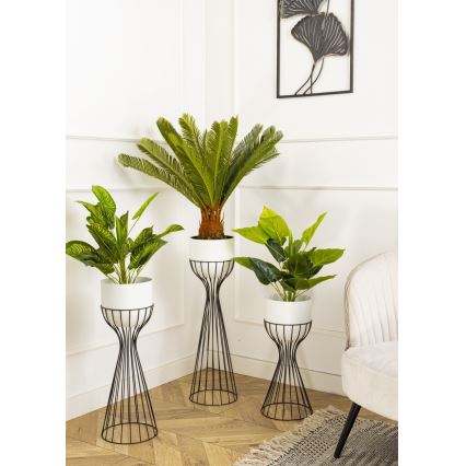 Metallinen kukkaruukku LOFT 68x20 cm musta/valkoinen