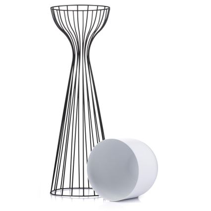 Metallinen kukkaruukku LOFT 68x20 cm musta/valkoinen