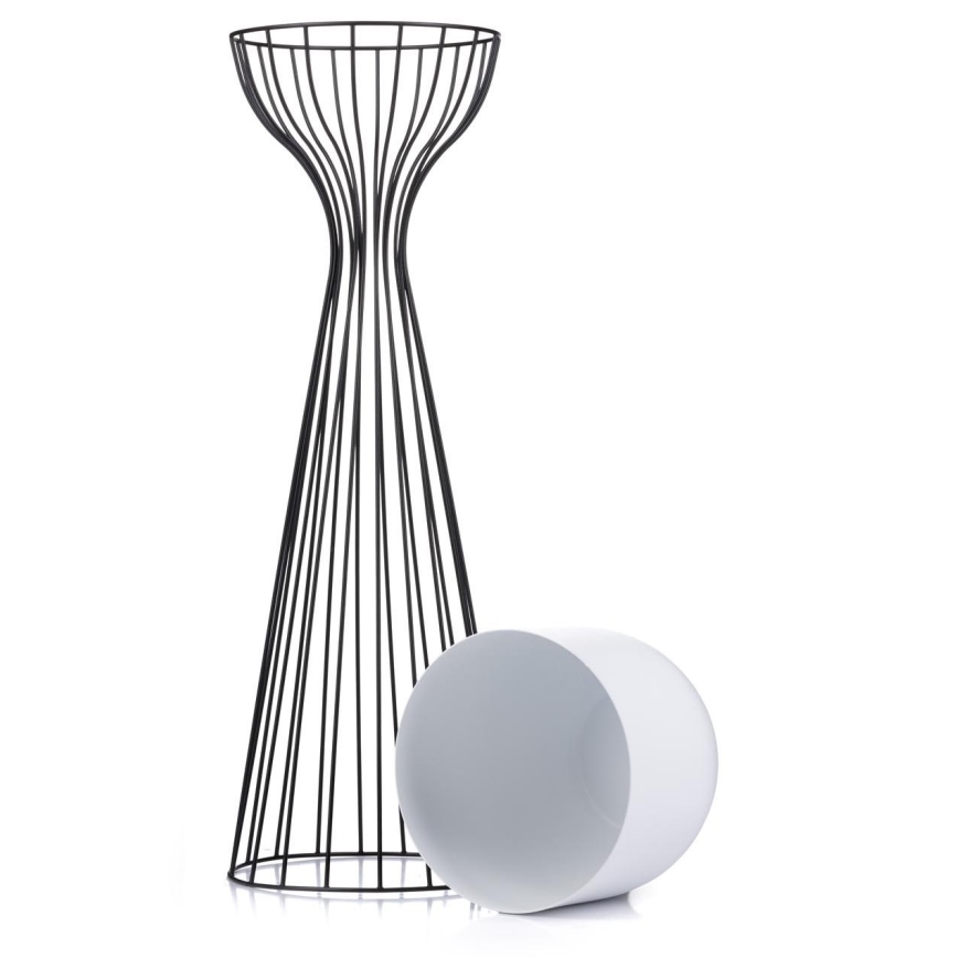 Metallinen kukkaruukku LOFT 68x20 cm musta/valkoinen