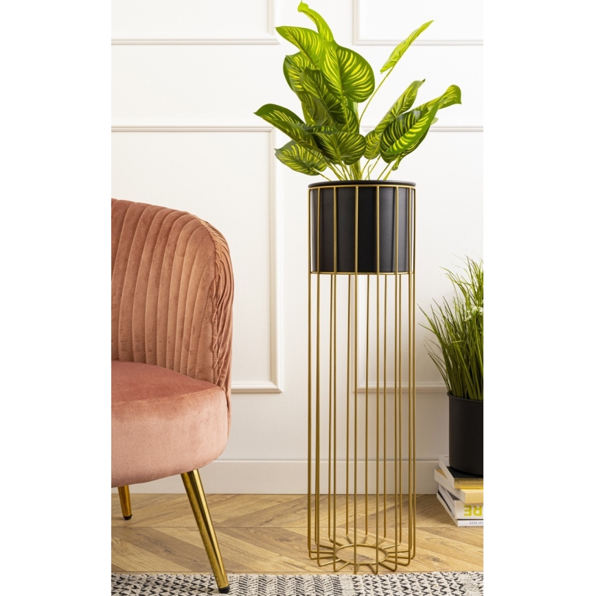 Metallinen kukkaruukku LOFT 70x20 cm kulta/musta