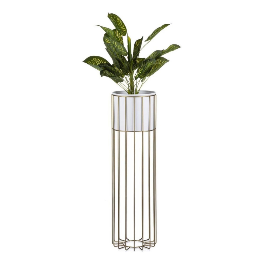 Metallinen kukkaruukku LOFT 70x20 cm kulta/valkoinen