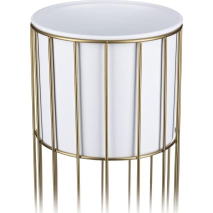 Metallinen kukkaruukku LOFT 70x20 cm kulta/valkoinen