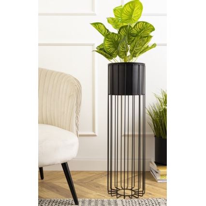 Metallinen kukkaruukku LOFT 70x20 cm musta