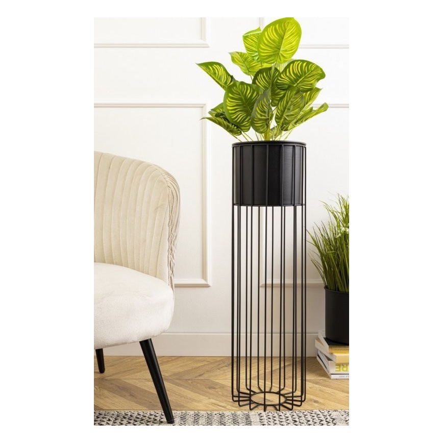 Metallinen kukkaruukku LOFT 70x20 cm musta
