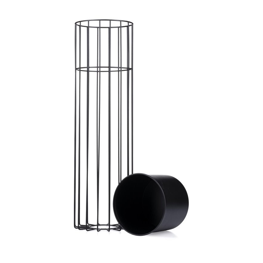 Metallinen kukkaruukku LOFT 70x20 cm musta