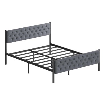 Metallinen parivuode KAROM 160x200 cm, harmaa, kantavuus 200 kg