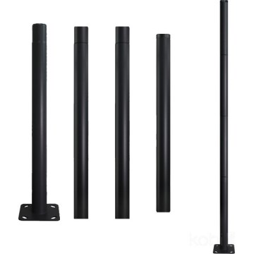 Metallinen pylväs ulkovalaistukseen BASE, 4 m, Ø 60 mm, musta