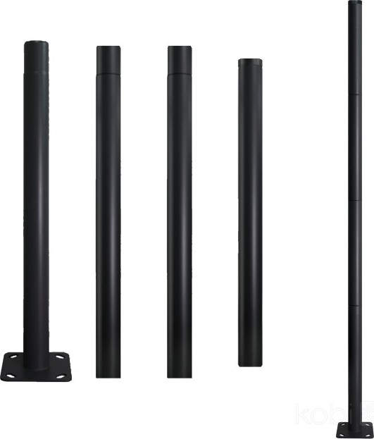 Metallinen pylväs ulkovalaistukseen BASE, 4 m, Ø 60 mm, musta