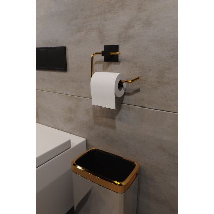Metallinen wc-paperiteline 8x16 cm musta/kulta