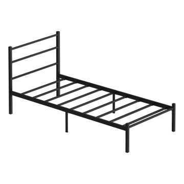 Metallinen yhden hengen sänky FERON 90x200 cm, musta, kantavuus 120 kg