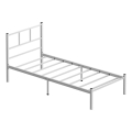 Metallinen yhden hengen sänky ROVAN 90 x 200 cm, valkoinen, kantavuus 120 kg