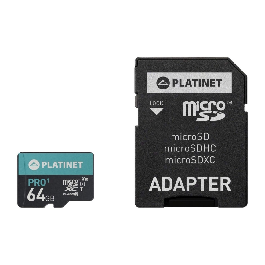 MicroSDXC 64GB U1 Pro 70MB/s + SD adapteri