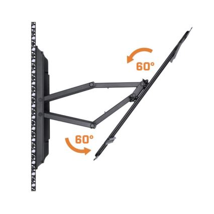 MK FLORIA MKF-17DP641 - TV-seinäteline nivelellä 80" musta