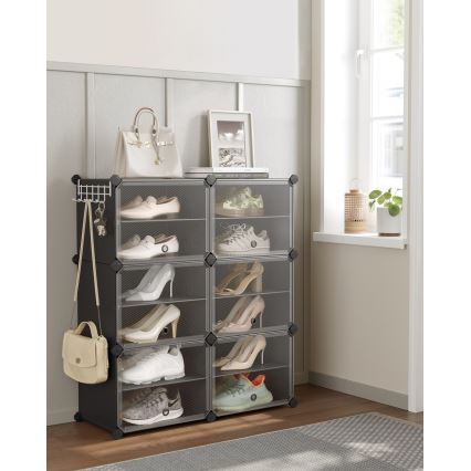 Modulaarinen BOXIFY-hylly lokeroilla, musta