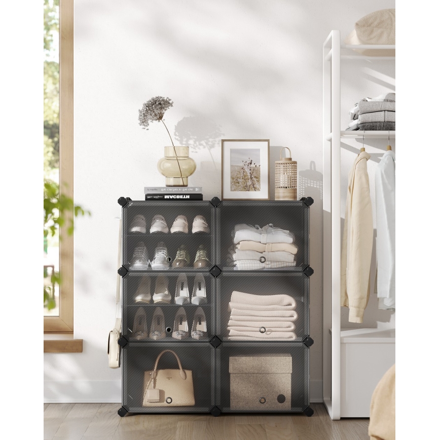 Modulaarinen BOXIFY-hylly lokeroilla, musta