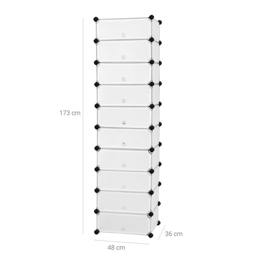 Modulaarinen hyllykkö vetolaatikoilla BOXIFY valkoinen