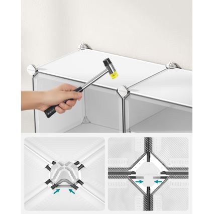 Modulaarinen säilytyshylly lokeroilla BOXIFY, valkoinen