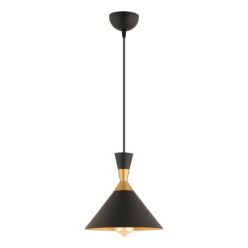 MONZA-riippuvalaisin johdolla 1xE27/40W/230V, halkaisija 25 cm, musta/kulta
