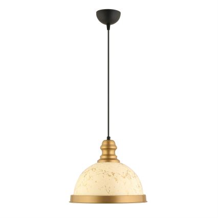 MONZA-riippuvalaisin kaapelilla 1xE27/40W/230V, halkaisija 29 cm, kerma/pronssi