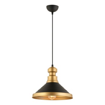 MONZA riippuvalaisin kaapelilla, 1xE27/40W/230V, Ø 30 cm, musta/kulta